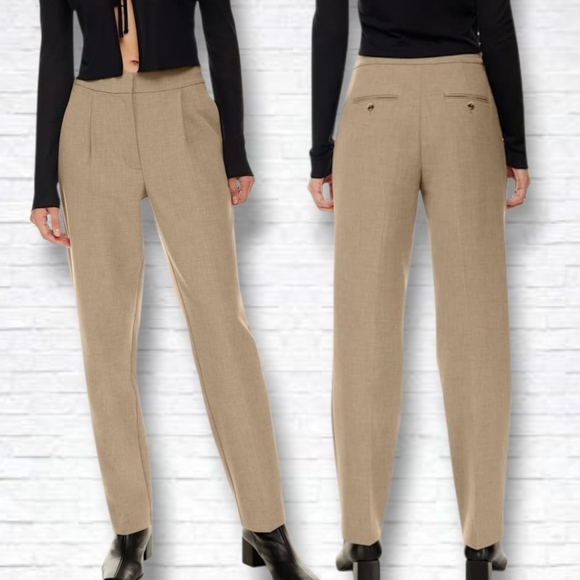 Wilfred Pants - Aritzia Wilfred Ibiza High Rise Pleated Trouser Pants Size 4 In Heather Bisque